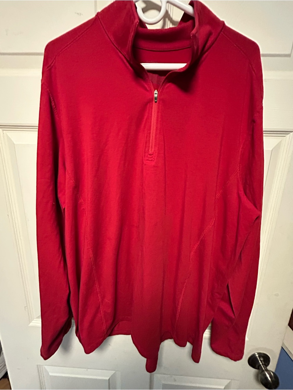 Eddie Bauer Mens Red Quarter-Zip Pullover